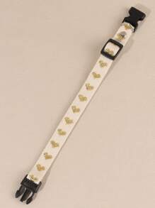 1pc Heart Pattern Jacquard Soft Pet Collar, Suitable For Small Cats And Dogs For Indoor And Outdoor Use (Not Suitable For Large Dogs) - Multicolor - View 5