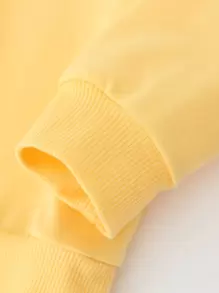 Toddler Girls 1pc Letter & Leopard Graphic Sweatshirt - Yellow - View 4