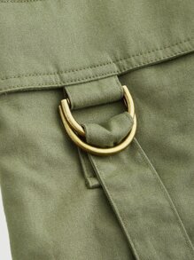 SHEIN MOD Solid D-ring Belted Cargo Skirt - Army Green - View 6