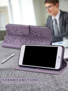 Tree Embossed Flip Phone Case - Purple - View 3