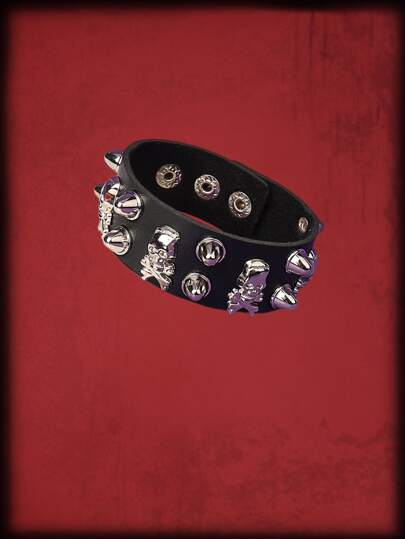 Grunge Punk Skull Decor Bracelet