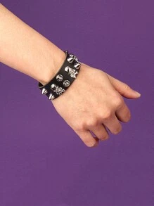 ROMWE Grunge Punk Vòng tay Mốt Đúng mốt - màu đen - Xem 2
