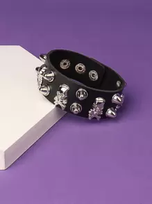 ROMWE Grunge Punk Vòng tay Mốt Đúng mốt - màu đen - Xem 3