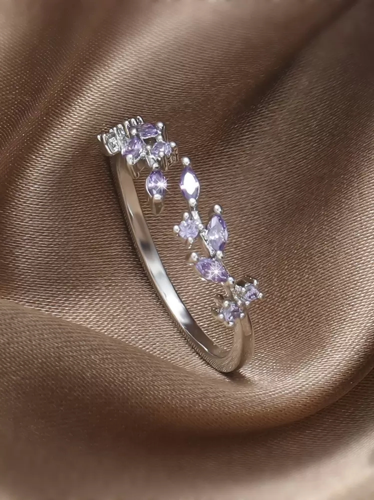 キュービックジルコニア デコレーション カフリング - シルバー - 見る 13