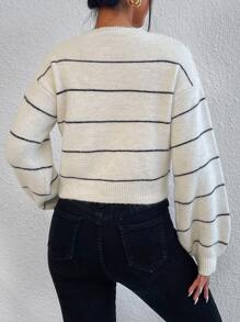 Chiquease Striped Drop Shoulder Jumper - Beige - View 2