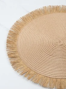 4 piezas Mantelito individual con diseño de fleco - Café integral - Ver 6