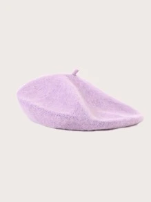 Solid Minimalist Beret - Violet Purple - View 1
