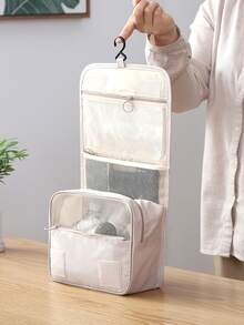 1peça Bolsa de viagem para higiene Decoração remendo - Bege - Ver 3