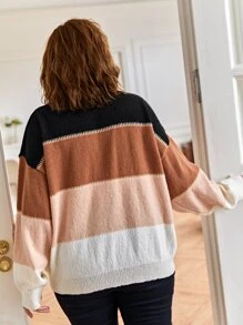 SHEIN Frenchy Áo len Plus Size Khối Màu Giải trí - Nhiều màu - Xem 7