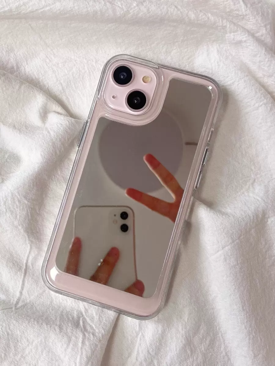 Apple Space Case Acrylic Mirror Transparent Edge PC Phone Case Compatible With Iphone 16/16Pro/16Plus/16Promax/15/14/13/12/11 Waterproof Shockproof Anti-Fall Scratch Resistant