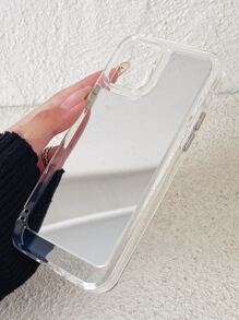 Apple Space Case Acrylic Mirror Transparent Edge PC Phone Case Compatible With Iphone 16/16Pro/16Plus/16Promax/15/14/13/12/11 Waterproof Shockproof Anti-Fall Scratch Resistant