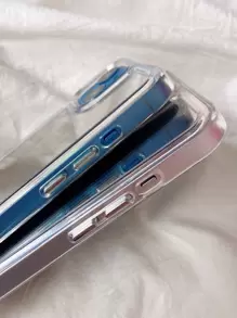 Apple Space Case Acrylic Mirror Transparent Edge PC Phone Case Compatible With Iphone 16/16Pro/16Plus/16Promax/15/14/13/12/11 Waterproof Shockproof Anti-Fall Scratch Resistant