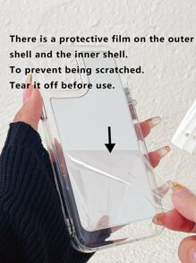 Apple Space Case Acrylic Mirror Transparent Edge PC Phone Case Compatible With Iphone 16/16Pro/16Plus/16Promax/15/14/13/12/11 Waterproof Shockproof Anti-Fall Scratch Resistant