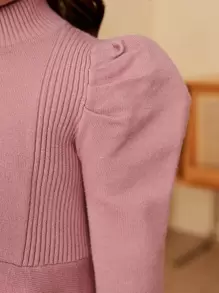 SHEIN 少女高領大袖毛衣＆針織長褲