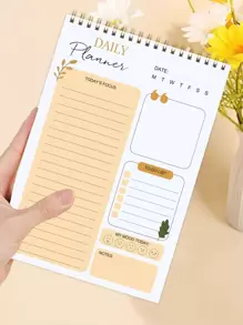 Trees 1 pc daily planner to do list notepad - Yellow - View 1