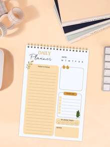 Trees 1 pc daily planner to do list notepad - Yellow - View 2