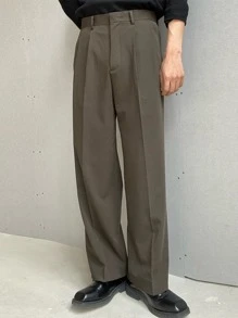 DAZY Men High Waist Slant Pocket Trousers - Mocha Brown - View 1