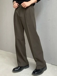 DAZY Men High Waist Slant Pocket Trousers - Mocha Brown - View 2