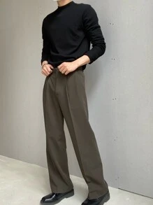 DAZY Men High Waist Slant Pocket Trousers - Mocha Brown - View 3