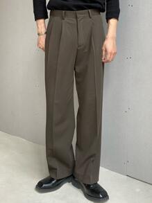 DAZY Men High Waist Slant Pocket Trousers - Mocha Brown - View 7