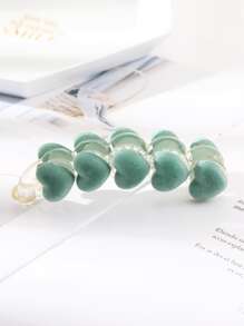 Clip de banana para el pelo con adorno de corazón - Verde - Ver 3