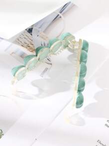 Clip de banana para el pelo con adorno de corazón - Verde - Ver 4