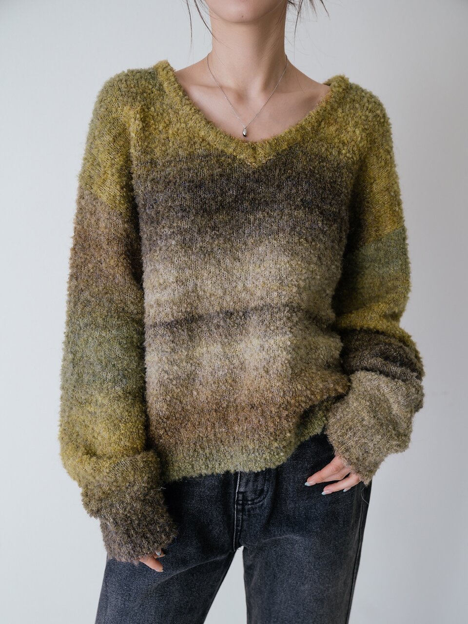 Ombre Drop Shoulder Sweater