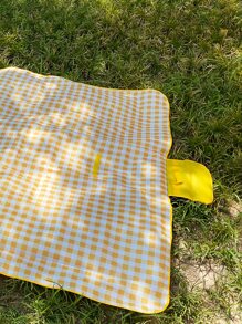 1pc Gingham Pattern Mat dã ngoại không thấm nước, chăn dã ngoại polyester hiện đại cho cắm trại ngoài trời cho du lịch - Nhiều màu - Xem 4