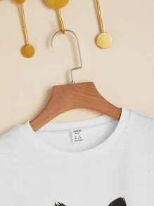 SHEIN Áo nỉ Gái Hoạt hình - trắng - Xem 4