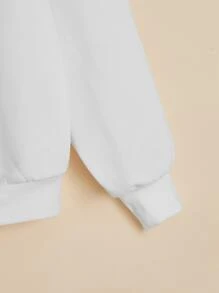 SHEIN Áo nỉ Gái Hoạt hình - trắng - Xem 5