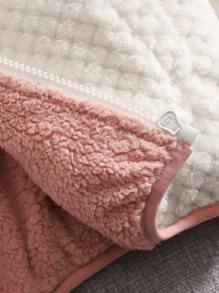 SHEIN 女孩3D耳朵設計連帽泰迪夾克 - 白色 - 查看 3