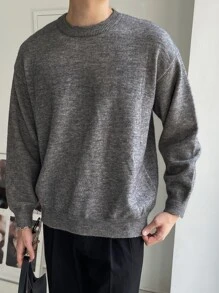 DAZY Hombres Jersey de hombros caídos - Gris - Ver 5