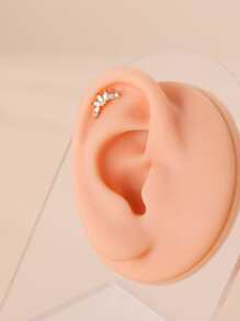 1pc Cubic Zirconia Decor Stud Earring - Yellow Gold - View 2