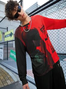 THE BATMAN | SHEIN Men Figure Graphic Two Tone Tee - Multicolor - View 1