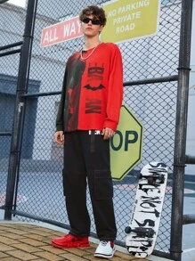 THE BATMAN | SHEIN Men Figure Graphic Two Tone Tee - Multicolor - View 4