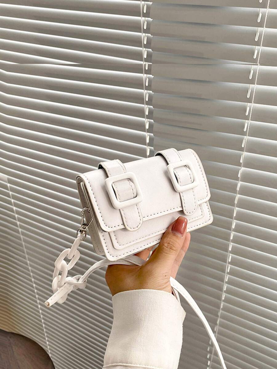 迷你搭扣裝飾翻蓋方包