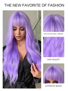 Gorgeous purple Wig With Bangs - The Perfect Christmas Gift! - Mauve Purple - View 6