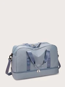 JIAKALIE 1pc Letter Graphic Training Bag - Dusty Blue - View 7