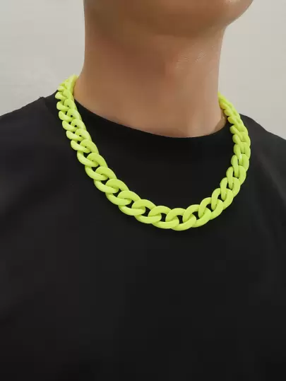 Collar de enlace minimalista de moda y popular para hombres para regalo de joyería y para una apariencia elegante