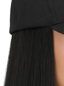 10 Inch Màu Đen Sợi Tổng Hợp Chịu Nhiệt Mờ Mũ Bóng Chày Tóc Giả Kiểu Bob, Thích Hợp Để Mặc Hàng Ngày, Có Mũ Tóc Giả - màu đen - Xem 9