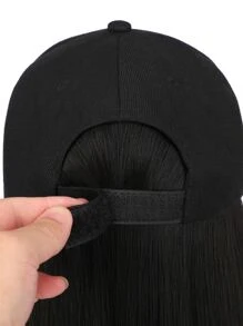 10 Inch Màu Đen Sợi Tổng Hợp Chịu Nhiệt Mờ Mũ Bóng Chày Tóc Giả Kiểu Bob, Thích Hợp Để Mặc Hàng Ngày, Có Mũ Tóc Giả - màu đen - Xem 10