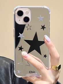 Star Pattern Mirror Phone Case Compatible With iPhone 15/15Pro/15Plus/15Promax - Multicolor - View 1