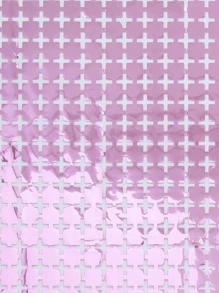 1pc Party Decorative Background Curtain, Metallic Pink Plastic Square Tassel Curtain For Party - Pink - View 2