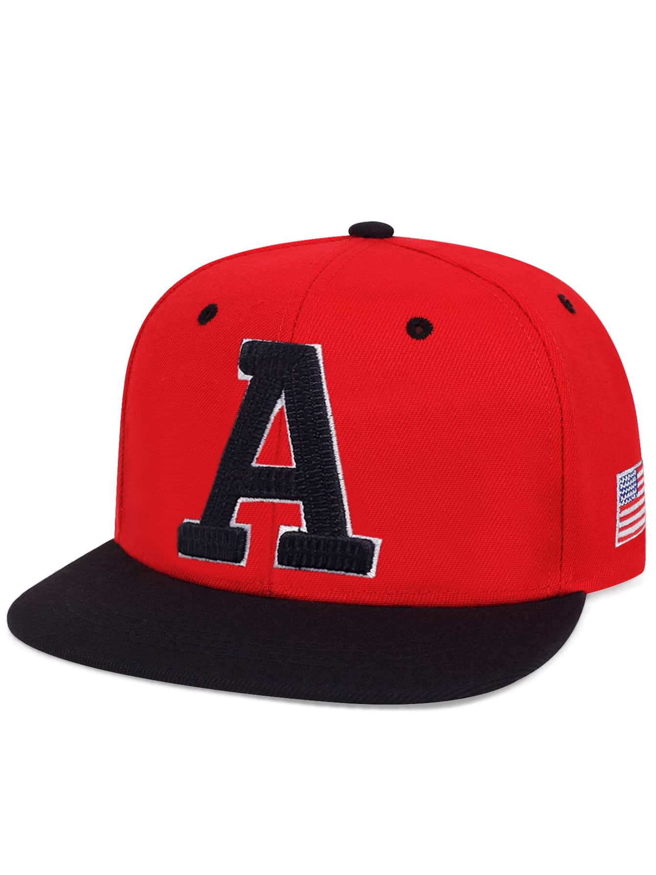 Men American Flag Embroidered Letter Patch Decor Hip Hop Cap - Multicolor - View 1