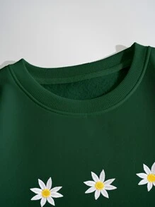 INAWLY 花卉刺绣保暖衬里运动衫