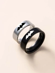 suteyi 2 piezas Anillos de acero inoxidable para pareja - Blanco y Negro - Ver 2