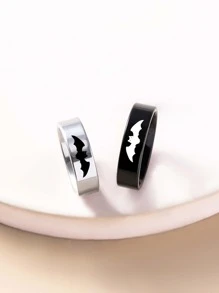 suteyi 2 piezas Anillos de acero inoxidable para pareja - Blanco y Negro - Ver 5