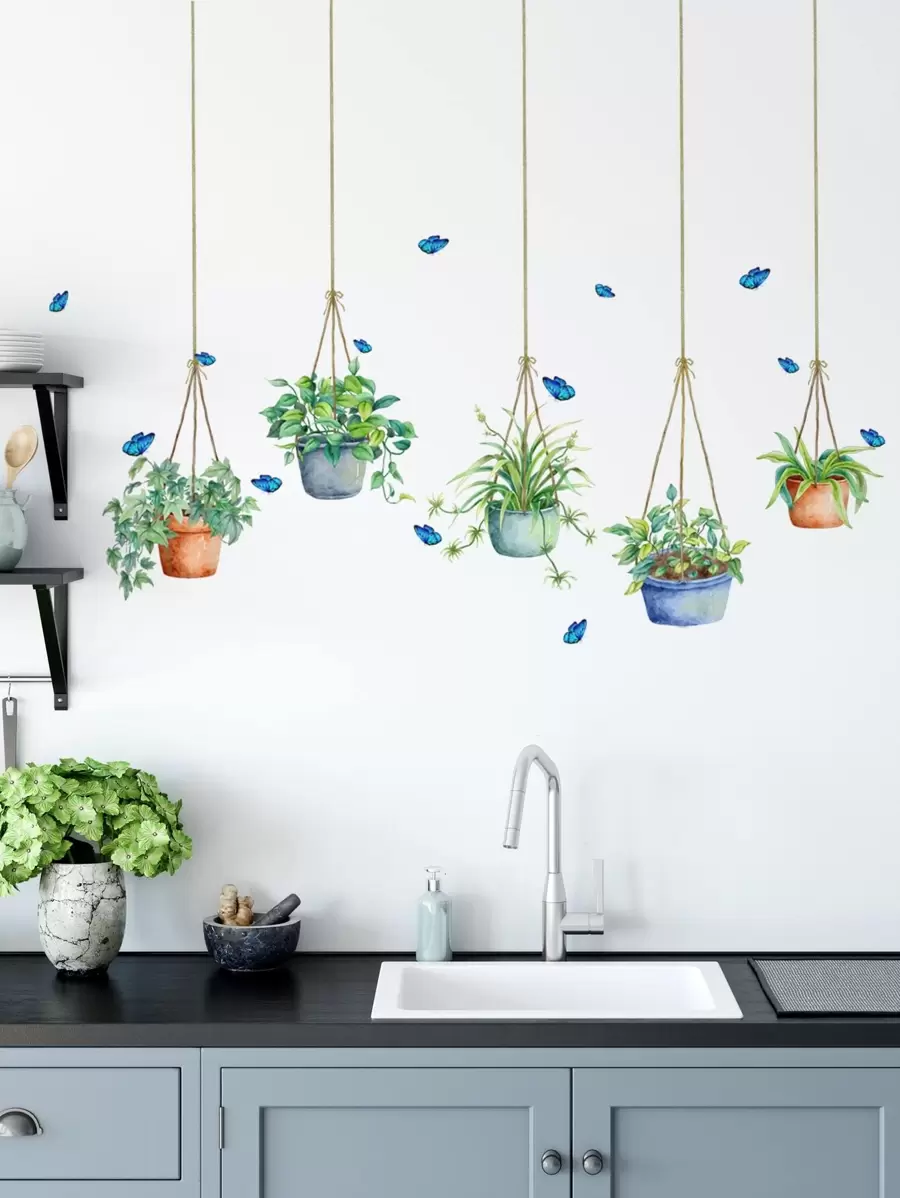 1 miếng dán tường in hình bướm và cây, hình dán, decal dán tường, decal vinyl trang trí nhà cửa, vật dụng trang trí mùa xuân làm mới ngôi nhà của bạn, hình dán trang trí Rama quà tặng sinh nhật tốt nghiệp - Nhiều màu - Xem 1