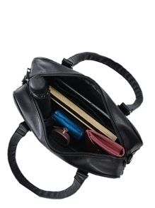 Túi tote đeo vai có chi tiết trái tim, Túi tote dung tích lớn để đi làm và du lịch cho các cô gái tuổi teen Nữ sinh viên đại học, tân binh & nhân viên văn phòng Hoàn hảo cho văn phòng, nơi làm việc, kinh doanh, đi làm Túi đi làm tốt nhất cho nữ - màu đen - Xem 5