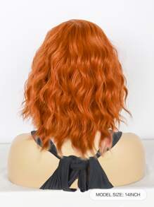 1入組短卷人造假髮和1入組假髮帽 - 橘色 - 查看 2